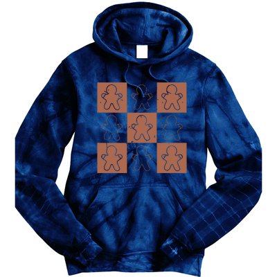 Checkered Gingerbread Man Retro Tie Dye Hoodie