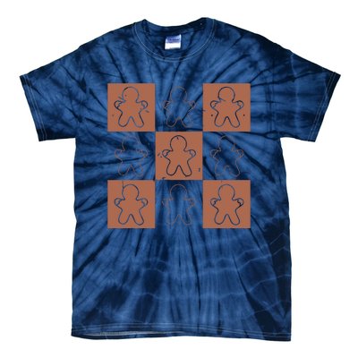 Checkered Gingerbread Man Retro Tie-Dye T-Shirt