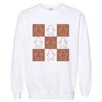 Checkered Gingerbread Man Retro Garment-Dyed Sweatshirt