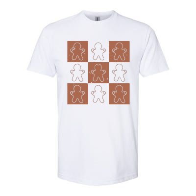 Checkered Gingerbread Man Retro Softstyle® CVC T-Shirt