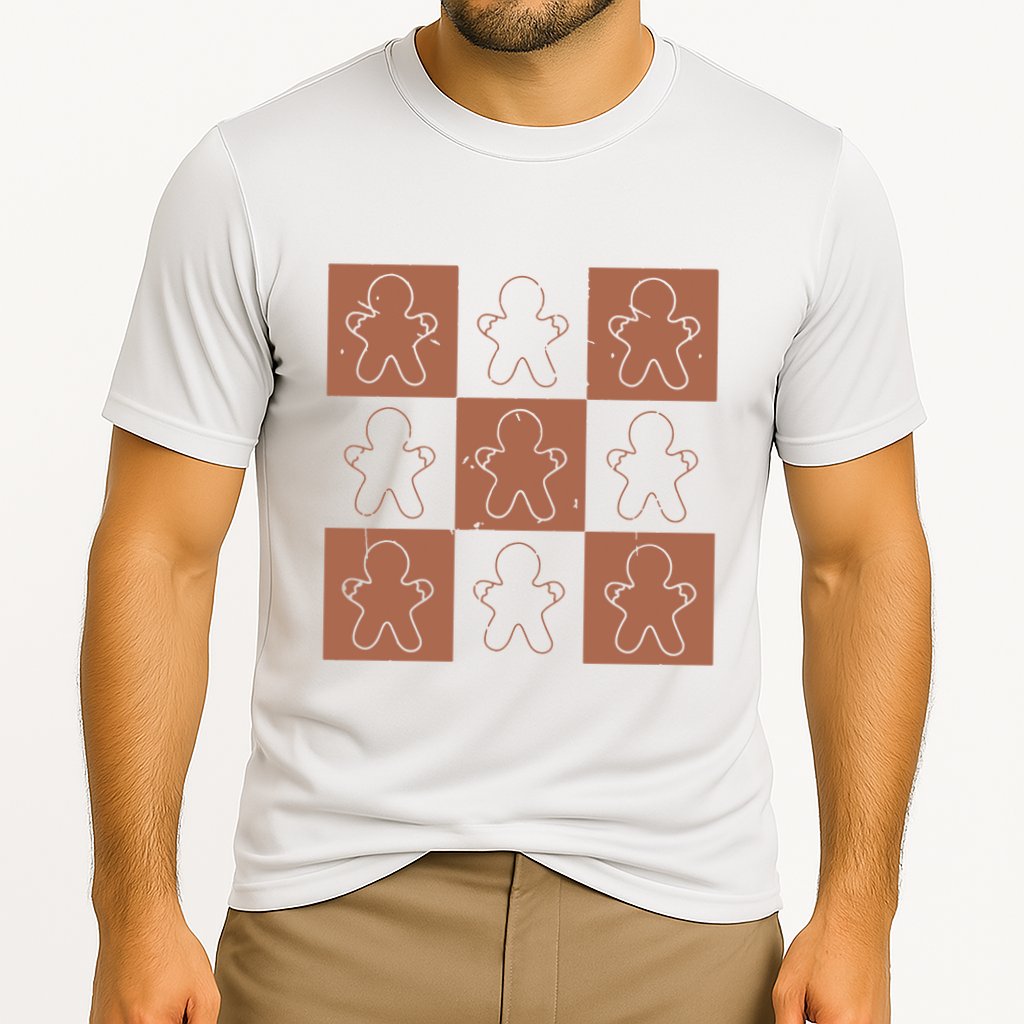 Checkered Gingerbread Man Retro Performance Shirt