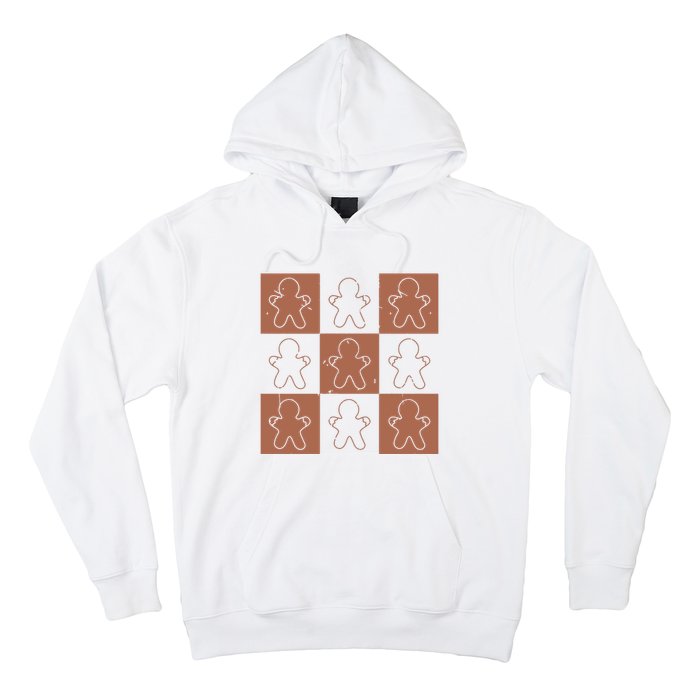 Checkered Gingerbread Man Retro Hoodie