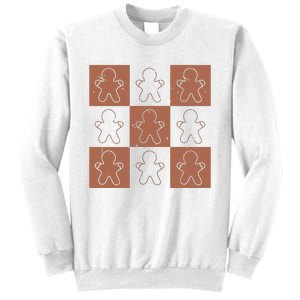 Checkered Gingerbread Man Retro Sweatshirt