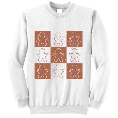 Checkered Gingerbread Man Retro Sweatshirt