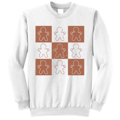 Checkered Gingerbread Man Retro Sweatshirt