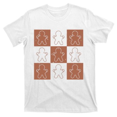 Checkered Gingerbread Man Retro T-Shirt