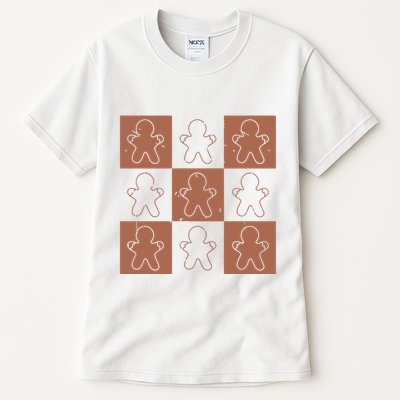 Checkered Gingerbread Man Retro Tall T-Shirt