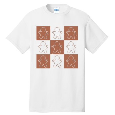 Checkered Gingerbread Man Retro Tall T-Shirt