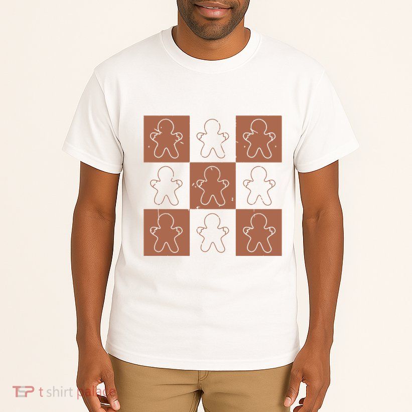 Checkered Gingerbread Man Retro Tall T-Shirt