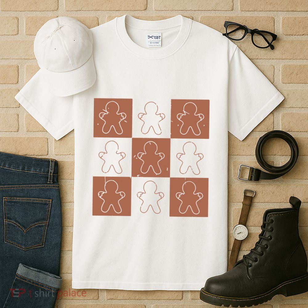 Checkered Gingerbread Man Retro Tall T-Shirt