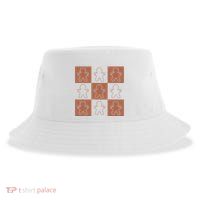 Checkered Gingerbread Man Retro Sustainable Bucket Hat