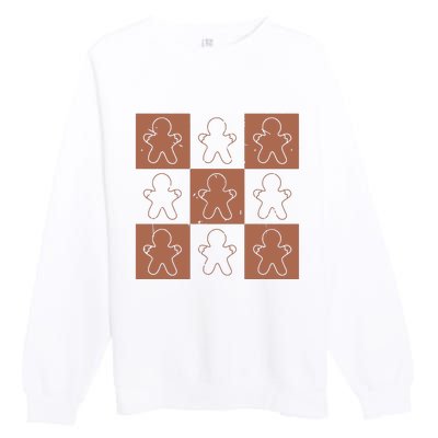 Checkered Gingerbread Man Retro Premium Crewneck Sweatshirt