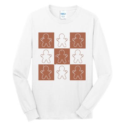 Checkered Gingerbread Man Retro Tall Long Sleeve T-Shirt