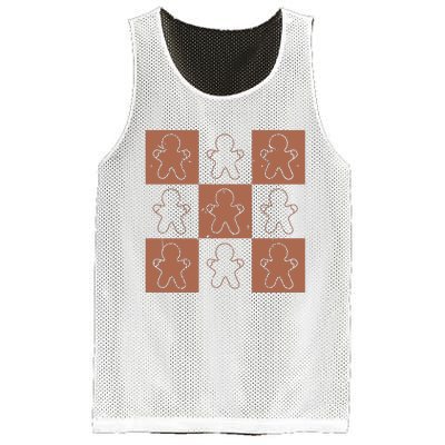 Checkered Gingerbread Man Retro Mesh Reversible Basketball Jersey Tank