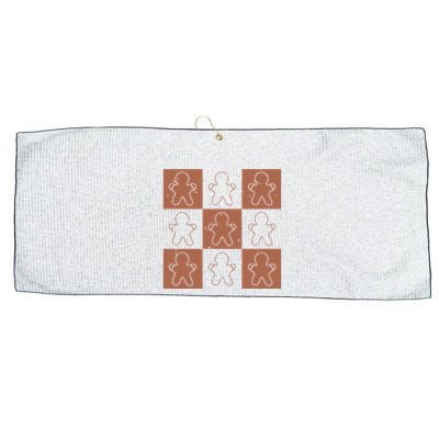 Checkered Gingerbread Man Retro Large Microfiber Waffle Golf Towel
