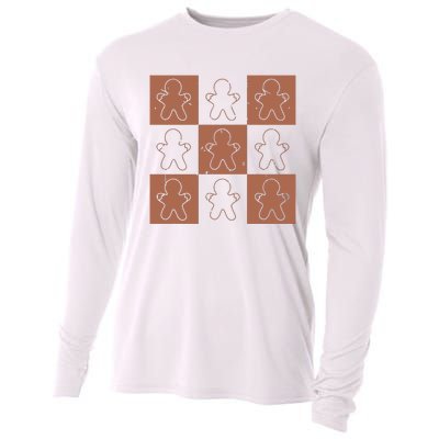 Checkered Gingerbread Man Retro Cooling Performance Long Sleeve Crew