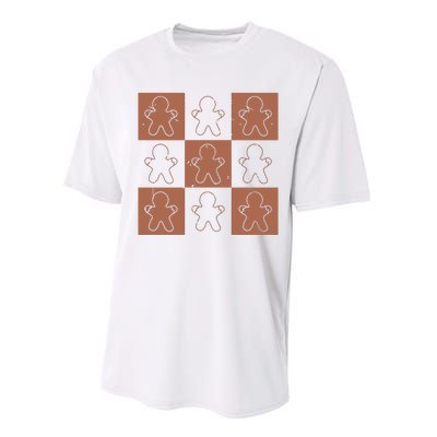 Checkered Gingerbread Man Retro Performance Sprint T-Shirt