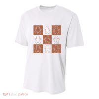 Checkered Gingerbread Man Retro Youth Performance Sprint T-Shirt