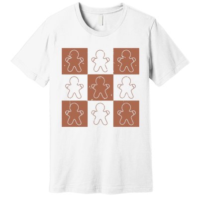 Checkered Gingerbread Man Retro Premium T-Shirt