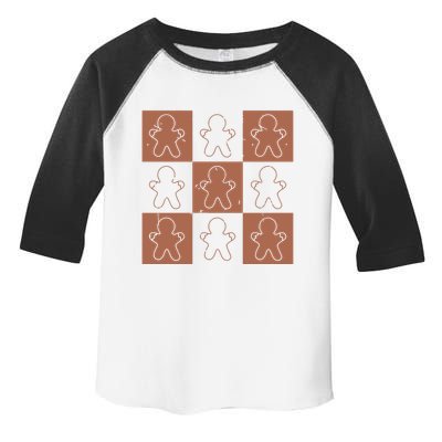 Checkered Gingerbread Man Retro Toddler Fine Jersey T-Shirt
