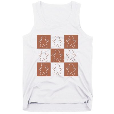 Checkered Gingerbread Man Retro Tank Top