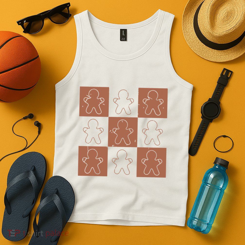 Checkered Gingerbread Man Retro Tank Top