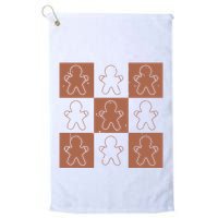 Checkered Gingerbread Man Retro Golf Towel