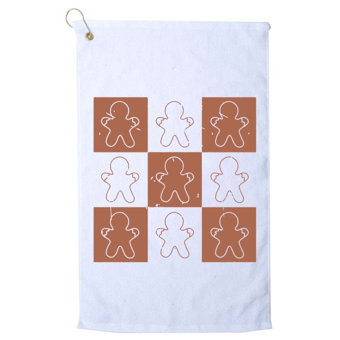 Checkered Gingerbread Man Retro Golf Towel