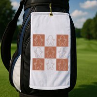 Checkered Gingerbread Man Retro Golf Towel