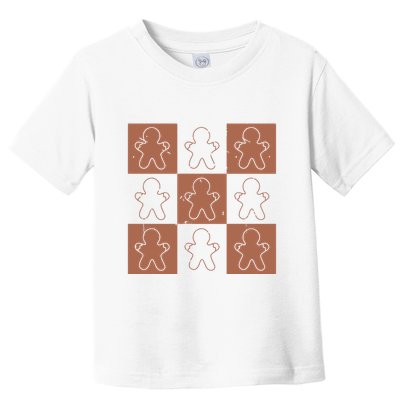 Checkered Gingerbread Man Retro Toddler T-Shirt