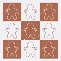 Checkered Gingerbread Man Retro Women's V-Neck T-Shirt