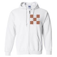 Checkered Gingerbread Man Retro Full Zip Hoodie