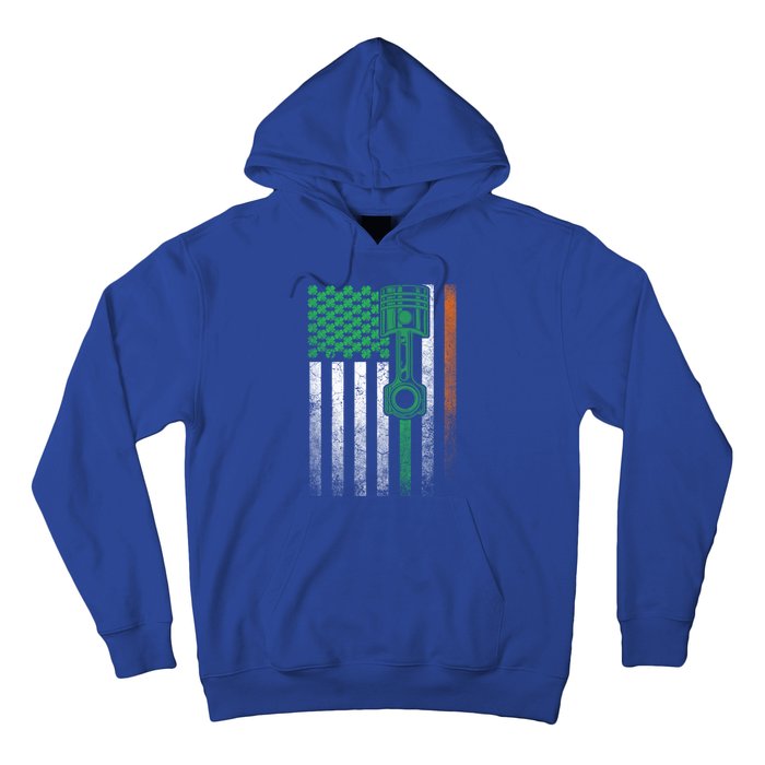 Car Guy Mechanic Gift St Patrick's Day Irish American Flag Cute Gift Hoodie