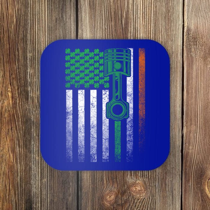 Car Guy Mechanic Gift St Patrick's Day Irish American Flag Cute Gift Coaster