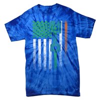 Car Guy Mechanic Gift St Patrick's Day Irish American Flag Cute Gift Tie-Dye T-Shirt