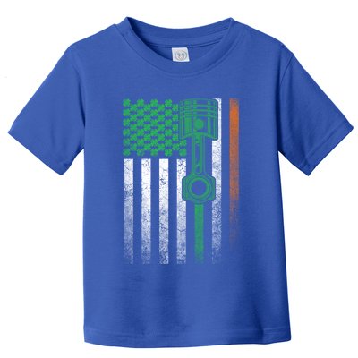 Car Guy Mechanic Gift St Patrick's Day Irish American Flag Cute Gift Toddler T-Shirt