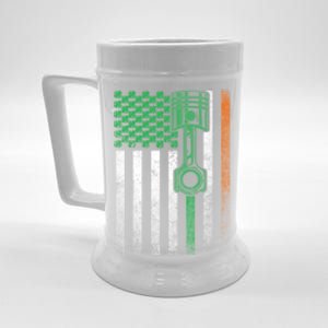 Car Guy Mechanic Gift St Patrick's Day Irish American Flag Cute Gift Beer Stein