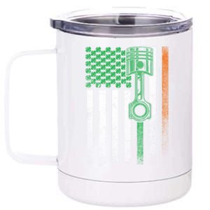 Car Guy Mechanic Gift St Patrick's Day Irish American Flag Cute Gift 12 oz Stainless Steel Tumbler Cup