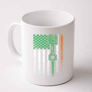 Car Guy Mechanic Gift St Patrick's Day Irish American Flag Cute Gift Coffee Mug