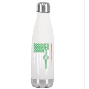 Car Guy Mechanic Gift St Patrick's Day Irish American Flag Cute Gift Stainless Steel Insulated Water Bottle