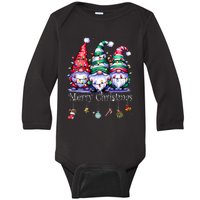 Cute Gnomes Merry Christmas Light Family Gnome Xmas Matching Baby Long Sleeve Bodysuit