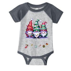 Cute Gnomes Merry Christmas Light Family Gnome Xmas Matching Infant Baby Jersey Bodysuit