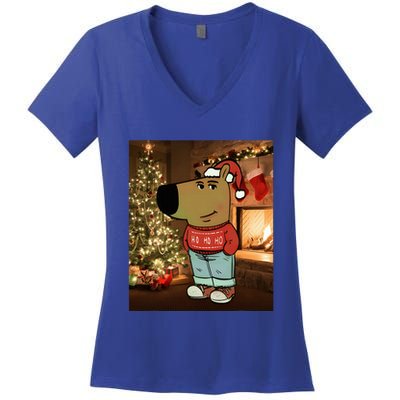 Chill Guy Meme Costume Funny Chill Guy Meme Women's V-Neck T-Shirt