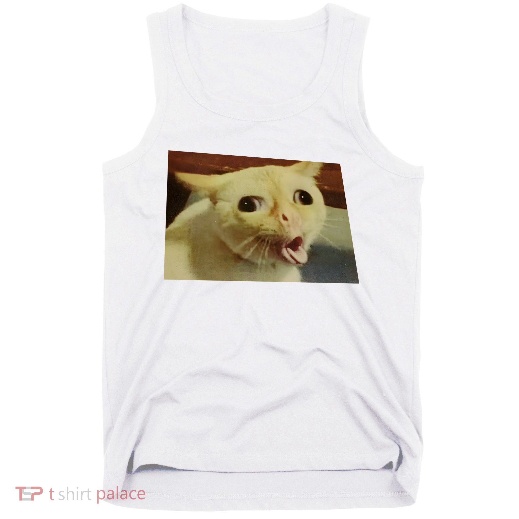 ★2024SS新作★LMC★WM LOVE MY CAT SLEEVELESS TOP Cat Gagging Meme Tank Top | TShirtPalace