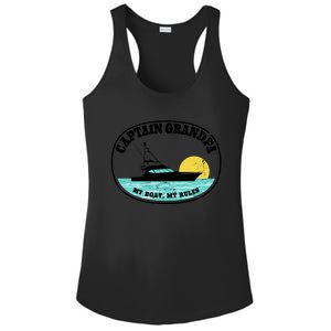 Captain Grandpa My Boat My Rules Yacht Boating Lover Retro Gift Ladies PosiCharge Competitor Racerback Tank