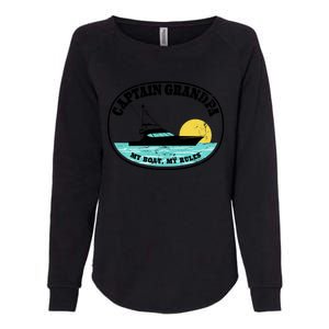 Captain Grandpa My Boat My Rules Yacht Boating Lover Retro Gift Womens California Wash Sweatshirt