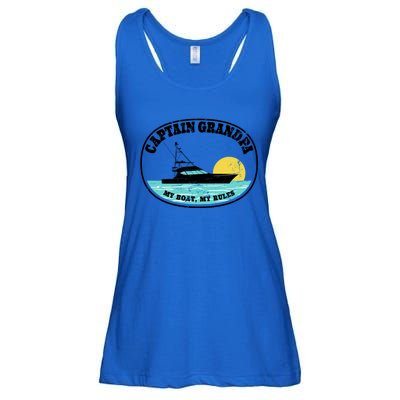 Captain Grandpa My Boat My Rules Yacht Boating Lover Retro Gift Ladies Essential Flowy Tank