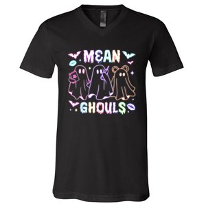 Cute Ghost Mean Ghouls Funny Halloween Costume Spooky Season V-Neck T-Shirt