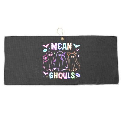 Cute Ghost Mean Ghouls Funny Halloween Costume Spooky Season Large Microfiber Waffle Golf Towel