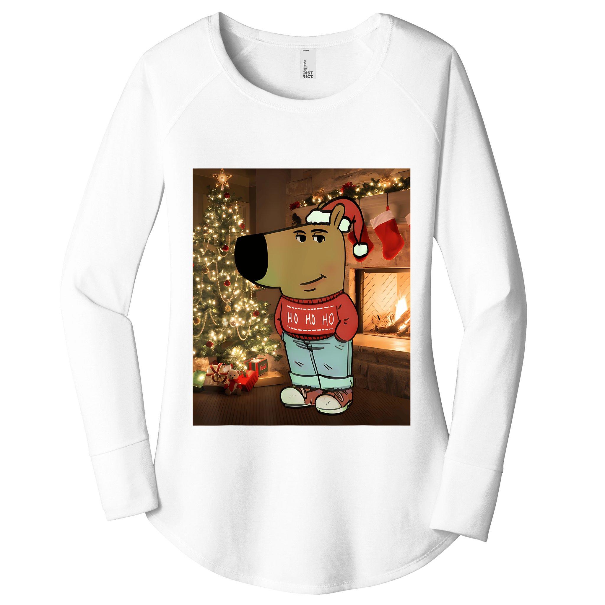 Chill Guy Meme Costume Funny Chill Guy Meme Women's Perfect Tri Tunic Long Sleeve Shirt